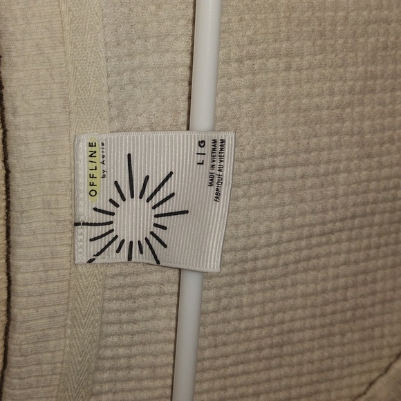 Aerie Offline Waffle Knit Boxy Fit Oversized Pullover Top L - Picture 4 of 6